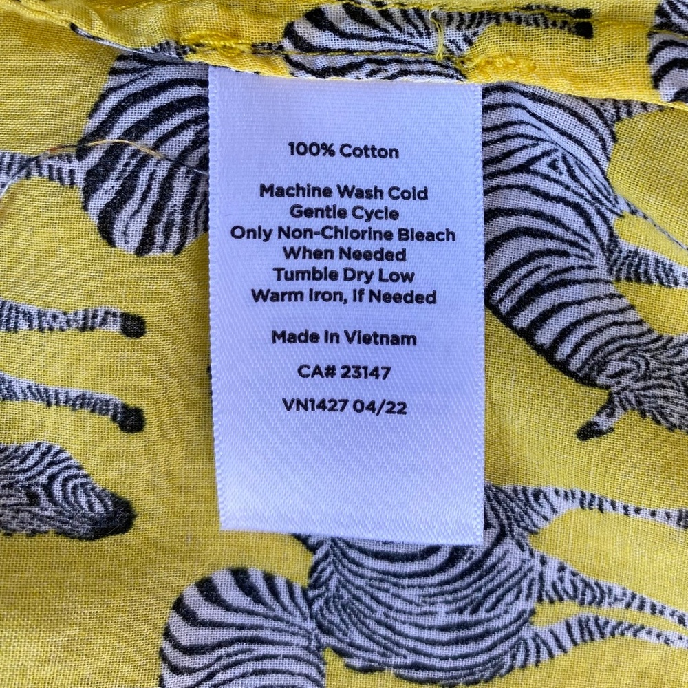 TALBOTS Cotton Button Front Shirt 'GRAZING ZEBRA' Sz M - Picture 8 of 8